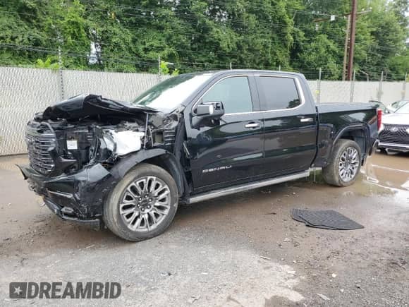 2024 GMC Sierra 1500 Denali Ultimate with VIN 1GTUUHEL3RZ254219, listed as a Copart auction lot 68114735 with 14,284 mi miles and Salvage title. Bid and sale history available at DreamBid. Image 1.