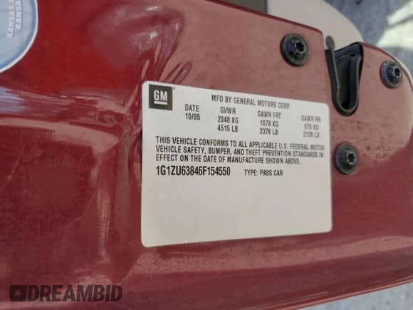 2006 Chevrolet Malibu Maxx LTZ z VIN 1G1ZU63846F154550, wystawiony jako Copart lot #49699365 z przebiegiem 179 252 mil mil oraz Szkoda całkowita • Salvage title. Historia ofert i sprzedaży dostępna na DreamBid. Obrazek 12.