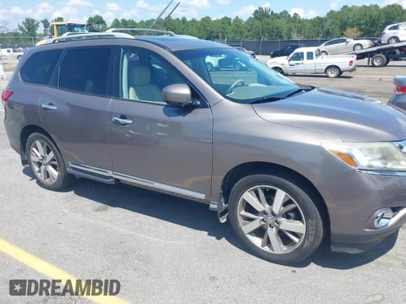 2014 Nissan Pathfinder SL with VIN 5N1AR2MM0EC691650, listed as a IAAI auction lot 42998480 with 96,310 mi miles and . Bid and sale history available at DreamBid. Image 1.