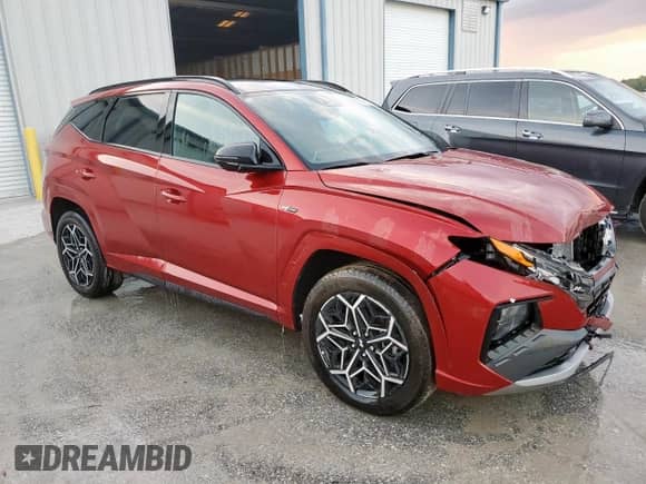 2023 Hyundai Tucson XRT z VIN KM8JFCAE9PU233646, wystawiony jako Copart lot #85669365 z przebiegiem 20 580 mil mil oraz Szkoda całkowita • Salvage title. Historia ofert i sprzedaży dostępna na DreamBid. Obrazek 4.