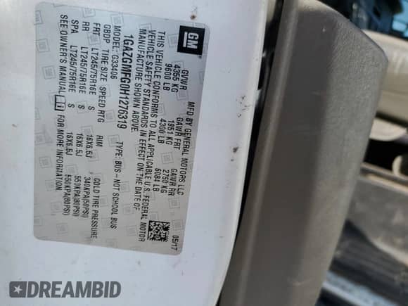2017 Chevrolet Express Passenger LT с VIN 1GAZGMFG0H1276319, выставлен на аукционе Copart как лот 80793994 с пробегом 185 931 миль миль и Чистый • Clean title. История ставок и продаж доступна на DreamBid. Изображение 13.