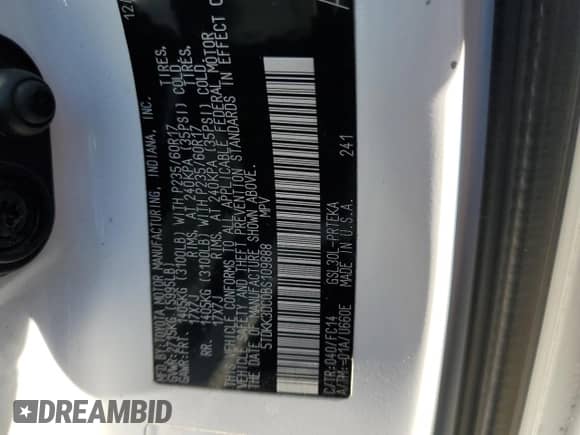 2011 Toyota Sienna LE AAS with VIN 5TDKK3DC0BS109888, listed as a Copart auction lot 68040624 with 96,549 mi miles and Salvage title. Bid and sale history available at DreamBid. Image 13.