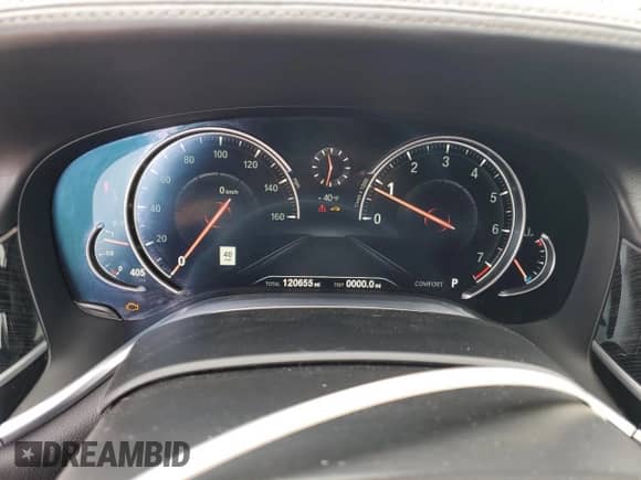 2018 BMW 7 Series 750i xDrive with VIN WBA7B0C52JG527205, listed as a Copart auction lot 57452265 with 120,655 mi miles and Clean title. Bid and sale history available at DreamBid. Image 9.