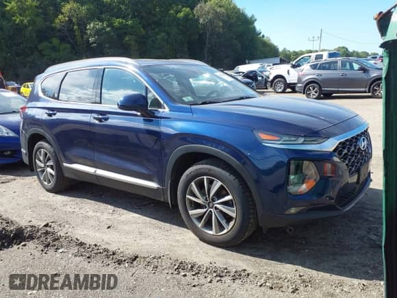 2019 Hyundai Santa Fe SEL with VIN 5NMS3CAD0KH095178, listed as a IAAI auction lot 43132541 with 105,673 mi miles and . Bid and sale history available at DreamBid. Image 1.