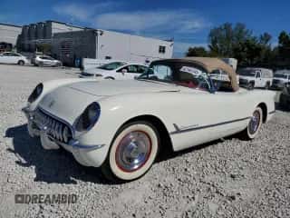 1954 Chevrolet Corvette с VIN E54S003297, выставлен на аукционе Copart как лот 42142735 с пробегом 3 050 миль миль и Списание • Salvage title. История ставок и продаж доступна на DreamBid. Изображение 1.