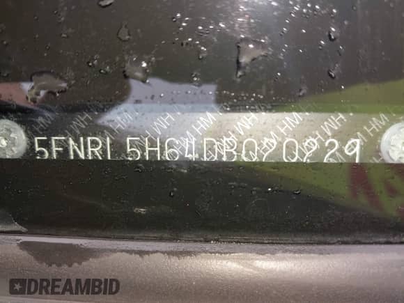 2013 Honda Odyssey EX-L with VIN 5FNRL5H64DB020229, listed as a IAAI auction lot 43119656 with 149,509 mi miles and . Bid and sale history available at DreamBid. Image 9.