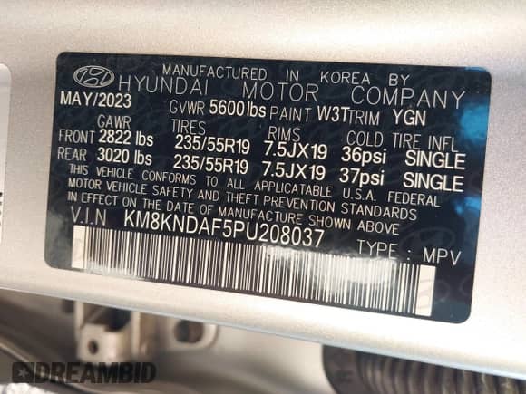 2023 Hyundai Ioniq 5 SEL z VIN KM8KNDAF5PU208037, wystawiony jako IAAI lot #43166158 z przebiegiem 35 984 mil mil oraz . Historia ofert i sprzedaży dostępna na DreamBid. Obrazek 9.