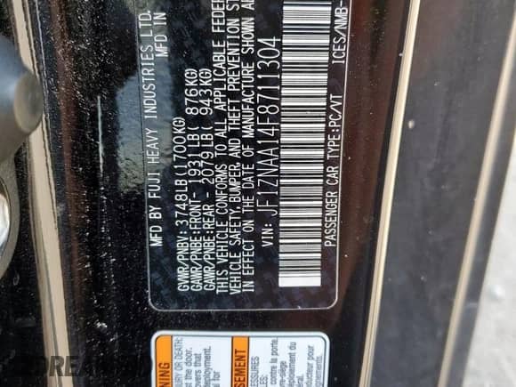 2015 Scion FR-S with VIN JF1ZNAA14F8711304, listed as a Copart auction lot 81226735 with 80,670 mi miles and Salvage title. Bid and sale history available at DreamBid. Image 12.