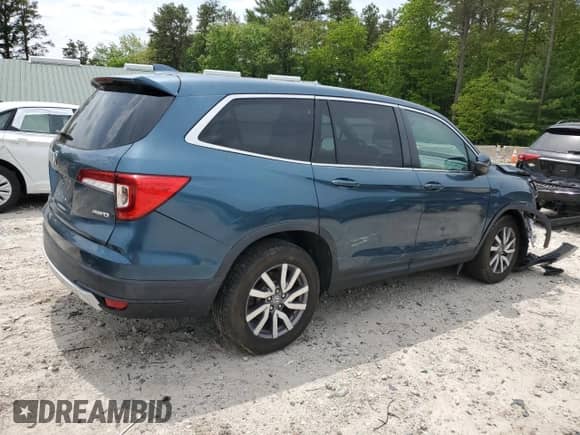 2021 Honda Pilot EX with VIN 5FNYF6H33MB025906, listed as a Copart auction lot 58487745 with 37,037 mi miles and Salvage title. Bid and sale history available at DreamBid. Image 3.