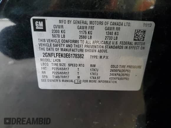 2014 Chevrolet Equinox LT с VIN 2GNFLFEK0E6178382, выставлен на аукционе Copart как лот 58629715 с пробегом 119 387 миль миль и Списание • Salvage title. История ставок и продаж доступна на DreamBid. Изображение 13.