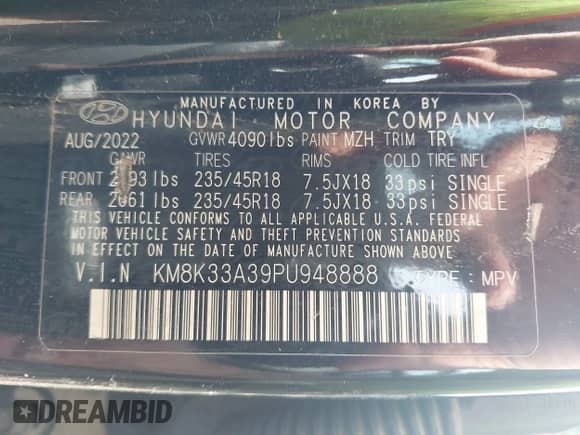 2023 Hyundai Kona N Line с VIN KM8K33A39PU948888, выставлен на аукционе IAAI как лот 42250992 с пробегом 22 097 миль миль и . История ставок и продаж доступна на DreamBid. Изображение 9.