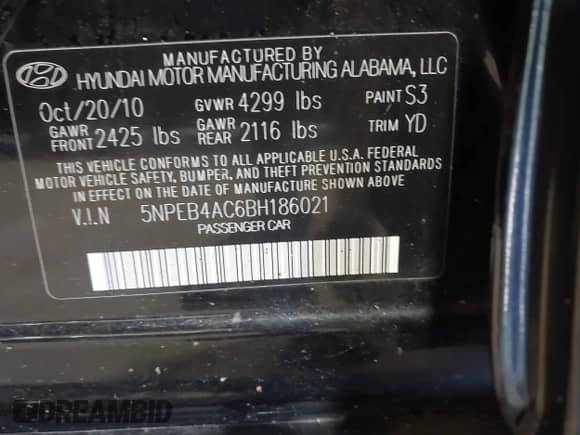 2011 Hyundai Sonata GLS с VIN 5NPEB4AC6BH186021, выставлен на аукционе IAAI как лот 43294333 с пробегом 121 722 миль миль и . История ставок и продаж доступна на DreamBid. Изображение 9.