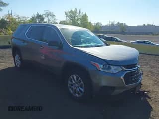2020 Chevrolet Traverse LS with VIN 1GNERFKWXLJ188564, listed as a IAAI auction lot 43293207 with 76,608 mi miles and . Bid and sale history available at DreamBid. Image 1.