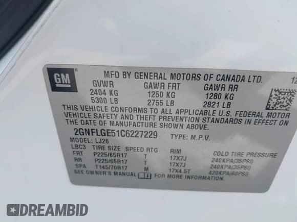 2012 Chevrolet Equinox LTZ с VIN 2GNFLGE51C6227229, выставлен на аукционе IAAI как лот 43360934 с пробегом 204 101 миль миль и . История ставок и продаж доступна на DreamBid. Изображение 9.