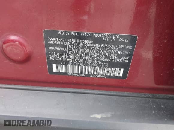 2013 Subaru Forester X Limited с VIN JF2SHAEC3DH405353, выставлен на аукционе IAAI как лот 42888086 с пробегом 114 059 миль миль и . История ставок и продаж доступна на DreamBid. Изображение 9.