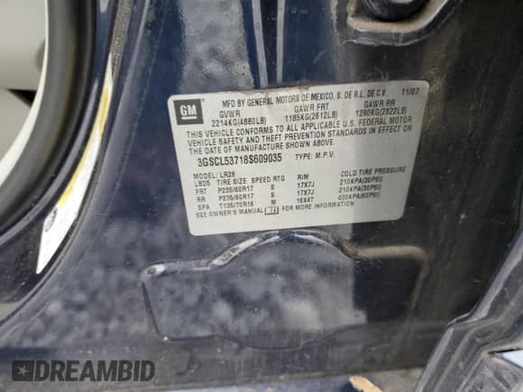 2008 Saturn VUE XR z VIN 3GSCL53718S609035, wystawiony jako Copart lot #89707605 z przebiegiem 182 063 mil mil oraz Szkoda całkowita • Salvage title. Historia ofert i sprzedaży dostępna na DreamBid. Obrazek 13.