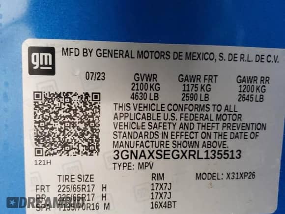 2024 Chevrolet Equinox LS с VIN 3GNAXSEGXRL135513, выставлен на аукционе Copart как лот 67956815 с пробегом 24 760 миль миль и Списание • Salvage title. История ставок и продаж доступна на DreamBid. Изображение 14.