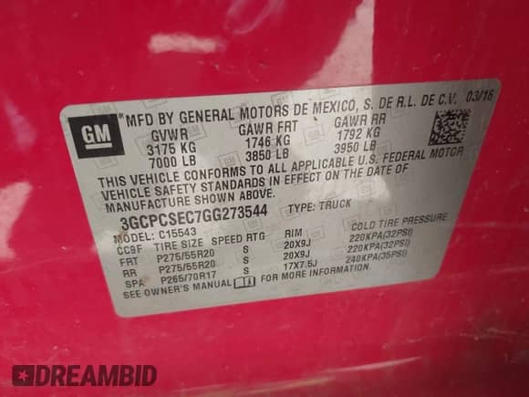 2016 Chevrolet Silverado 1500 LTZ z VIN 3GCPCSEC7GG273544, wystawiony jako IAAI lot #42766787 z przebiegiem 184 561 mil mil oraz . Historia ofert i sprzedaży dostępna na DreamBid. Obrazek 9.