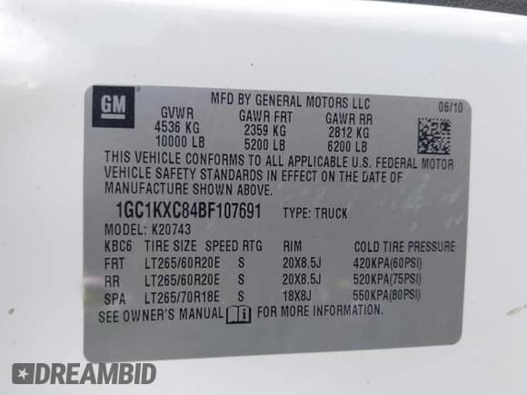 2011 Chevrolet Silverado 2500HD LT с VIN 1GC1KXC84BF107691, выставлен на аукционе IAAI как лот 42801938 с пробегом 221 068 миль миль и . История ставок и продаж доступна на DreamBid. Изображение 9.