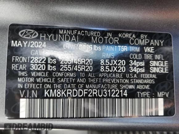 2024 Hyundai Ioniq 5 Limited с VIN KM8KRDDF2RU312214, выставлен на аукционе Copart как лот 68582115 с пробегом 12 488 миль миль и Списание • Salvage title. История ставок и продаж доступна на DreamBid. Изображение 13.