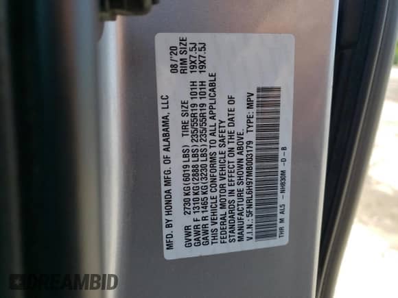 2021 Honda Odyssey Elite с VIN 5FNRL6H97MB003179, выставлен на аукционе Copart как лот 60288705 с пробегом 77 018 миль миль и Списание • Salvage title. История ставок и продаж доступна на DreamBid. Изображение 13.