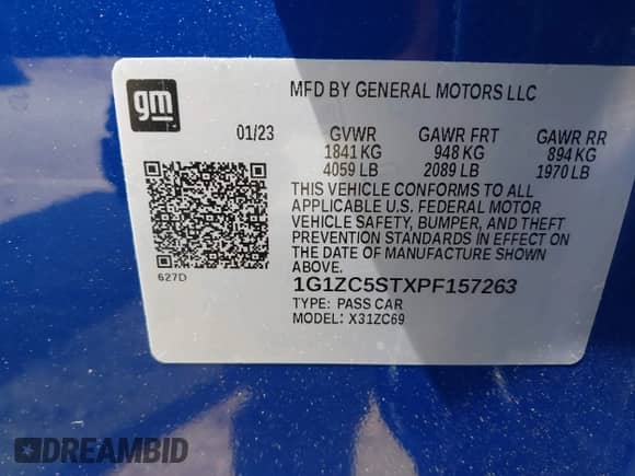 2023 Chevrolet Malibu LS с VIN 1G1ZC5STXPF157263, выставлен на аукционе IAAI как лот 42333814 с пробегом 90 020 миль миль и . История ставок и продаж доступна на DreamBid. Изображение 9.
