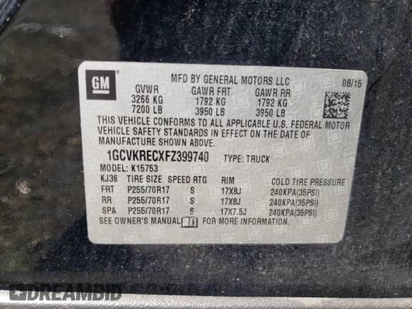 2015 Chevrolet Silverado 1500 LT с VIN 1GCVKRECXFZ399740, выставлен на аукционе Copart как лот 81497155 с пробегом 174 307 миль миль и Списание • Salvage title. История ставок и продаж доступна на DreamBid. Изображение 12.