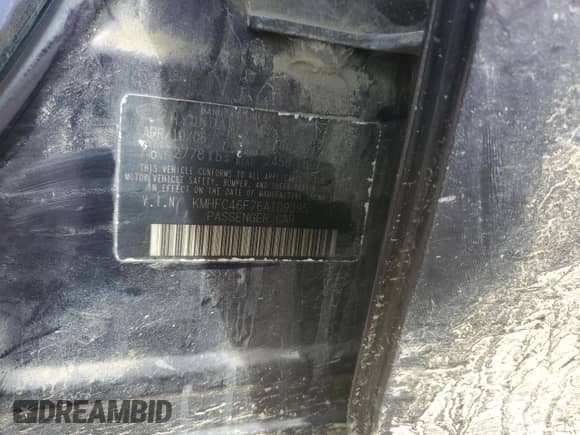 2006 Hyundai Azera SE z VIN KMHFC46F76A109395, wystawiony jako Copart lot #86869165 z przebiegiem 170 166 mil mil oraz Szkoda całkowita • Salvage title. Historia ofert i sprzedaży dostępna na DreamBid. Obrazek 12.