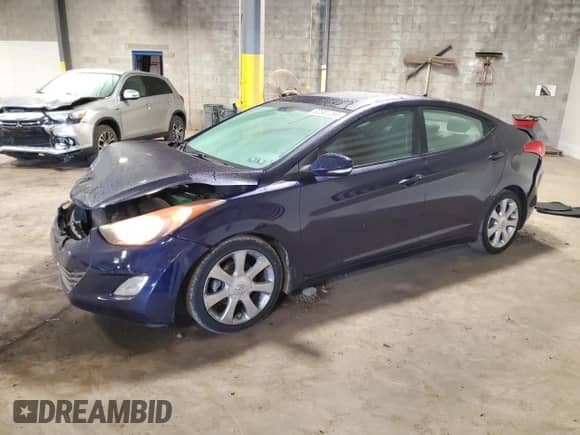 2013 Hyundai Elantra GLS z VIN 5NPDH4AE6DH269771, wystawiony jako Copart lot #83987255 z przebiegiem 162 594 mil mil oraz Szkoda całkowita • Salvage title. Historia ofert i sprzedaży dostępna na DreamBid. Obrazek 1.