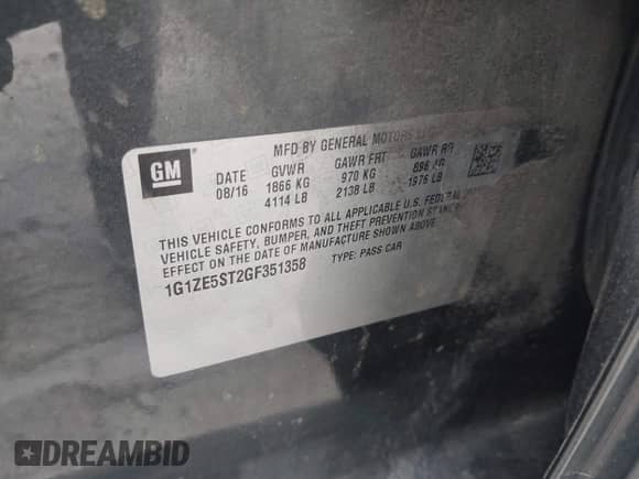 2016 Chevrolet Malibu LT с VIN 1G1ZE5ST2GF351358, выставлен на аукционе IAAI как лот 43428759 с пробегом 147 089 миль миль и . История ставок и продаж доступна на DreamBid. Изображение 9.