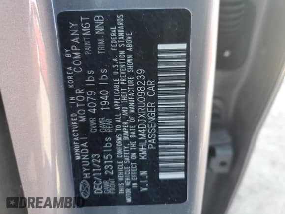 2024 Hyundai Elantra Blue z VIN KMHLM4DJXRU098239, wystawiony jako Copart lot #89392805 z przebiegiem 37 628 mil mil oraz Szkoda całkowita • Salvage title. Historia ofert i sprzedaży dostępna na DreamBid. Obrazek 12.