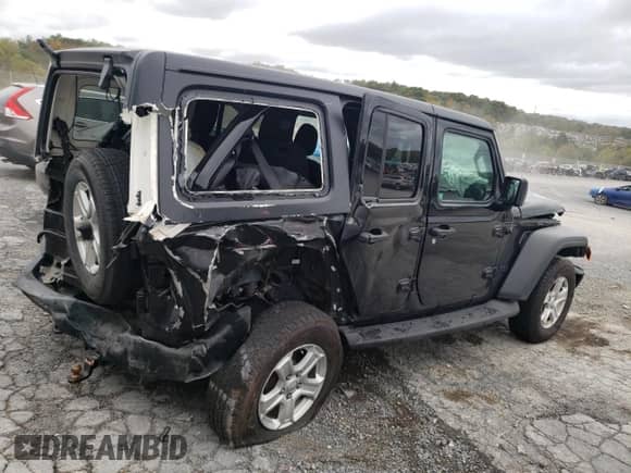 2023 Jeep Wrangler Willys with VIN 1C4HJXDG5PW507791, listed as a Copart auction lot 86446345 with 72,982 mi miles and Salvage title. Bid and sale history available at DreamBid. Image 3.