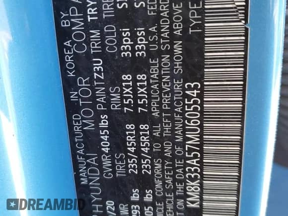 2021 Hyundai Kona Limited с VIN KM8K33A57MU605543, выставлен на аукционе Copart как лот 86616314 с пробегом 99 999 миль миль и Чистый • Clean title. История ставок и продаж доступна на DreamBid. Изображение 12.