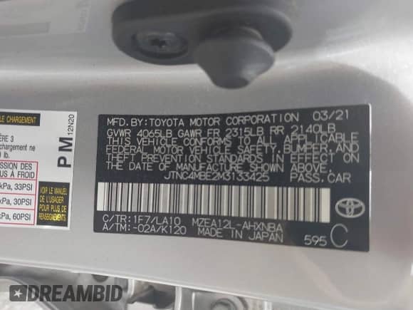 2021 Toyota Corolla XSE с VIN JTNC4MBE2M3133425, выставлен на аукционе IAAI как лот 43144350 с пробегом 77 358 миль миль и . История ставок и продаж доступна на DreamBid. Изображение 9.