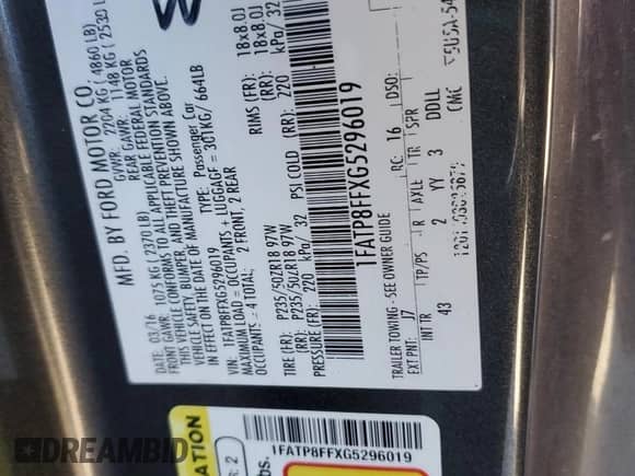 2016 Ford Mustang GT Premium z VIN 1FATP8FFXG5296019, wystawiony jako Copart lot #84268835 z przebiegiem 85 809 mil mil oraz Czysty tytuł • Clean title. Historia ofert i sprzedaży dostępna na DreamBid. Obrazek 12.