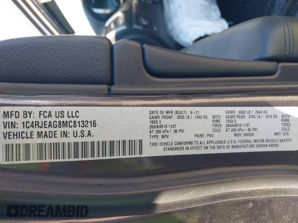 2021 Jeep Grand Cherokee Freedom с VIN 1C4RJEAG8MC813216, выставлен на аукционе IAAI как лот 43142921 с пробегом 54 190 миль миль и . История ставок и продаж доступна на DreamBid. Изображение 9.