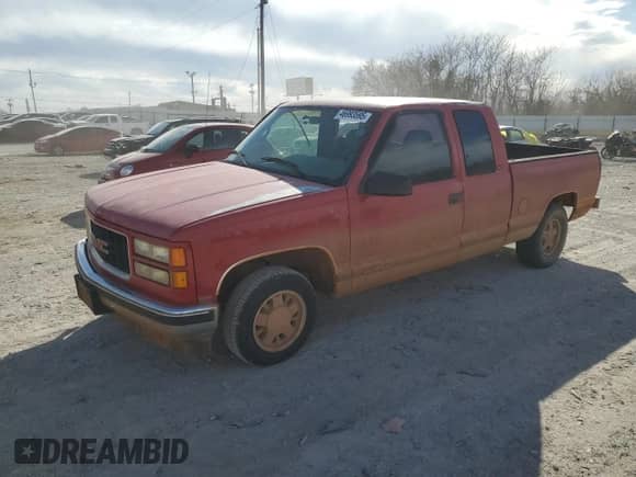 1996 GMC Sierra 1500 z VIN 2GTEC19R3T1500439, wystawiony jako Copart lot #46993595 z przebiegiem 148 569 mil mil oraz Szkoda całkowita • Salvage title. Historia ofert i sprzedaży dostępna na DreamBid. Obrazek 1.