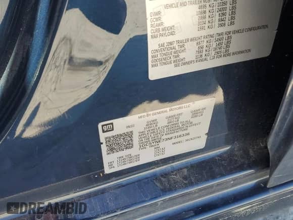 2022 Chevrolet Silverado 2500HD LT z VIN 1GC5YNE73NF316336, wystawiony jako Copart lot #85514645 z przebiegiem 113 381 mil mil oraz Czysty tytuł • Clean title. Historia ofert i sprzedaży dostępna na DreamBid. Obrazek 12.