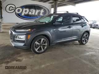 2021 Hyundai Kona Ultimate with VIN KM8K5CA59MU605053, listed as a Copart auction lot 87388945 with 58,881 mi miles and Salvage title. Bid and sale history available at DreamBid. Image 1.
