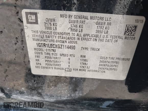 2016 GMC Sierra 1500 с VIN 1GTR1LECXGZ114490, выставлен на аукционе IAAI как лот 42125548 с пробегом 102 868 миль миль и . История ставок и продаж доступна на DreamBid. Изображение 9.