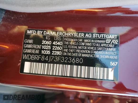 2003 Mercedes-Benz C 320 с VIN WDBRF84J73F323680, выставлен на аукционе Copart как лот 41707935 с пробегом 143 995 миль миль и Списание • Salvage title. История ставок и продаж доступна на DreamBid. Изображение 14.