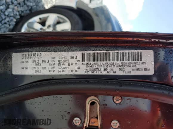 2018 Ram 1500 Big Horn с VIN 1C6RR6TT0JS119024, выставлен на аукционе Copart как лот 57204565 с пробегом 88 901 миль миль и Чистый • Clean title. История ставок и продаж доступна на DreamBid. Изображение 13.