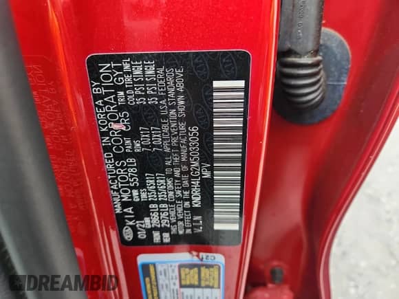 2021 Kia Sorento EX with VIN KNDRH4LG2M5033056, listed as a Copart auction lot 60971225 with 49,960 mi miles and Clean title. Bid and sale history available at DreamBid. Image 13.