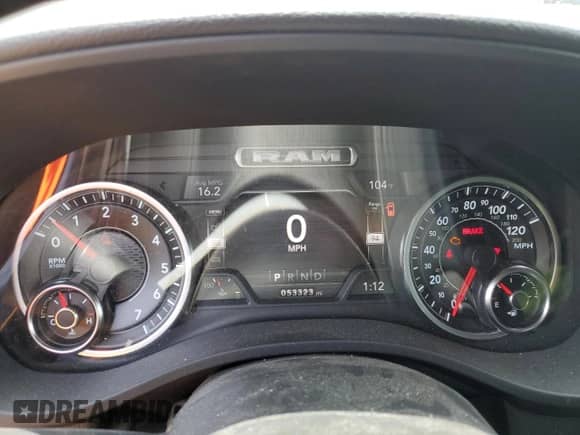 2020 Ram 1500 Big Horn with VIN 1C6SRFFT4LN414450, listed as a Copart auction lot 61929565 with 53,323 mi miles and Salvage title. Bid and sale history available at DreamBid. Image 9.