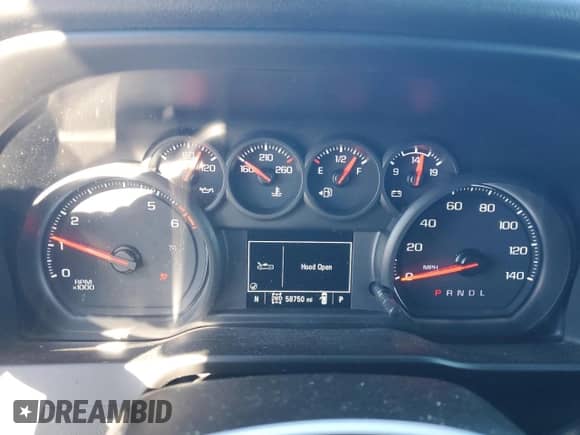 2021 Chevrolet Silverado 1500 Custom Trail Boss with VIN 1GCPYCEH4MZ256991, listed as a Copart auction lot 80017314 with 58,750 mi miles and Salvage title. Bid and sale history available at DreamBid. Image 9.
