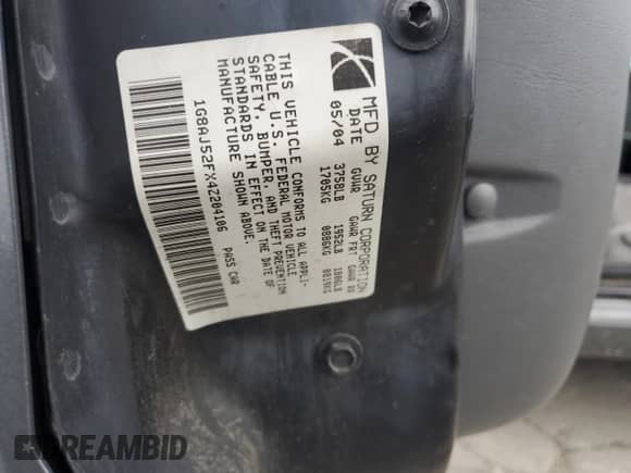 2004 Saturn ION ION 2 with VIN 1G8AJ52FX4Z204106, listed as a Copart auction lot 68968095 with 213,453 mi miles and Clean title. Bid and sale history available at DreamBid. Image 13.
