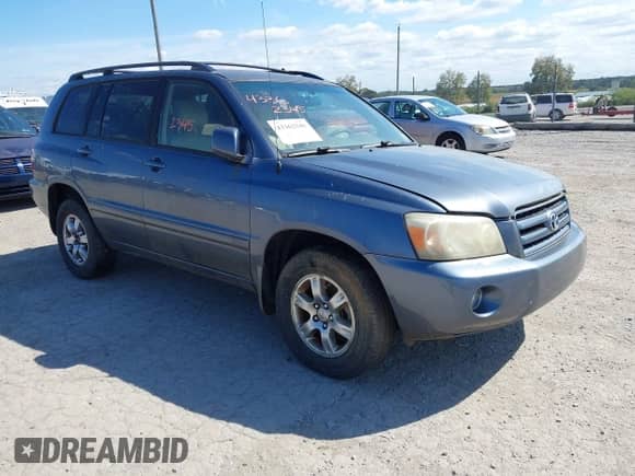 2006 Toyota Highlander w/3rd Row with VIN JTEEP21A860171166, listed as a IAAI auction lot 43362345 with 190,331 mi miles and . Bid and sale history available at DreamBid. Image 1.