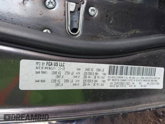 2016 Dodge Journey Crossroad с VIN 3C4PDCGB6GT139221, выставлен на аукционе IAAI как лот 41545288 с пробегом 182 453 миль миль и . История ставок и продаж доступна на DreamBid. Изображение 9.