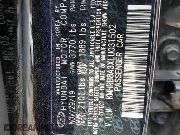 2020 Hyundai Venue SE с VIN KMHRB8A3XLU031502, выставлен на аукционе Copart как лот 68685575 с пробегом 72 201 миль миль и Списание • Salvage title. История ставок и продаж доступна на DreamBid. Изображение 12.