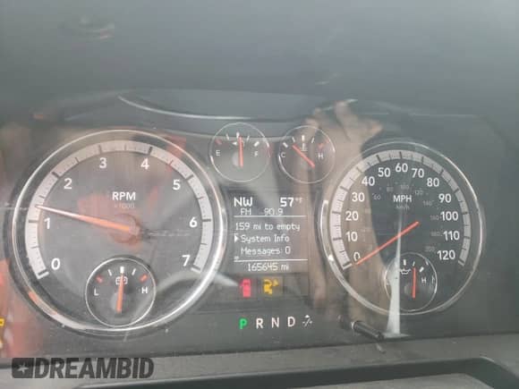 2009 Dodge 1500 Sport with VIN 1D3HV18T39S792517, listed as a Copart auction lot 53451325 with 165,645 mi miles and Salvage title. Bid and sale history available at DreamBid. Image 9.